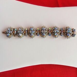 50's Hollycraft Aurora Borealis Bracelet Blue Signed & Dated READ